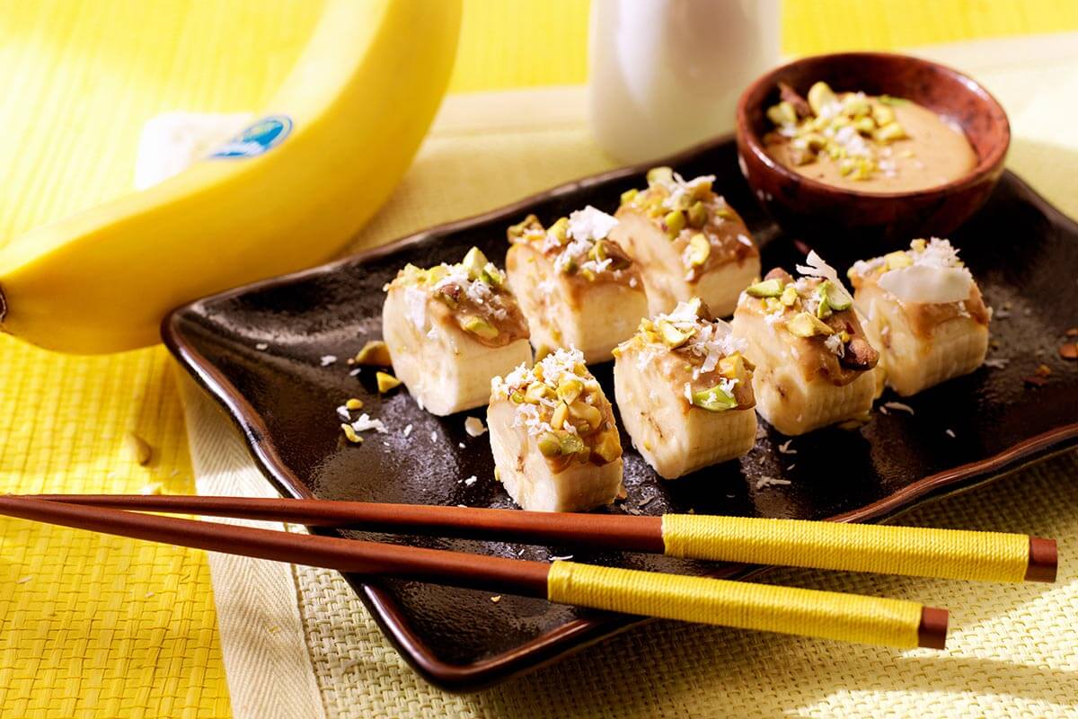 Rezept für Bananensushi mit Kokos