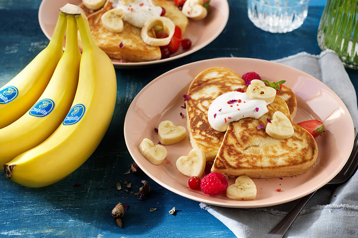 Chiquita Bananenpfannkuchen zum Valentinstag | Chiquita Rezepte