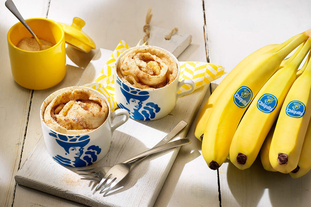 Zimtschnecken Tassenkuchen mit Chiquita Bananen