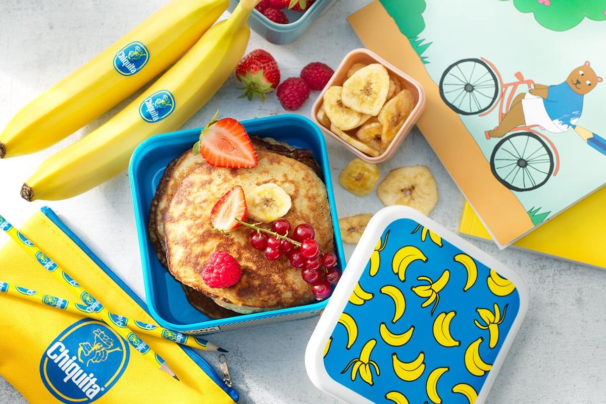 Chiquita Bananen-Pfannkuchen mit Bananenchips