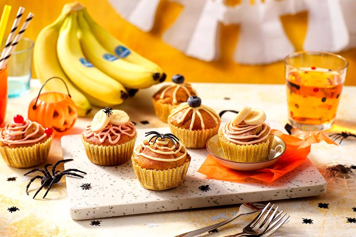 Halloween-Pumpkin-Muffins mit Chiquita Bananen