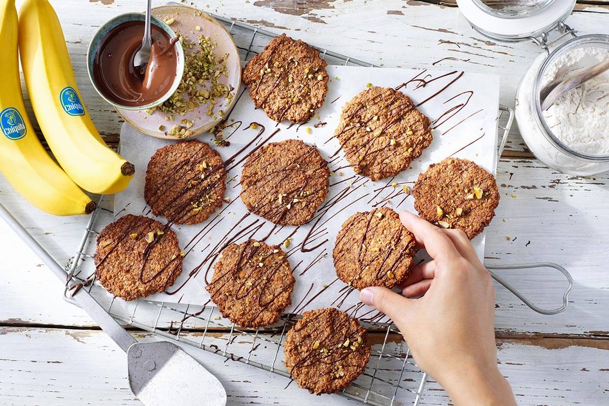 Chiquita Bananen Hafercookies mit dunkler Schokolade