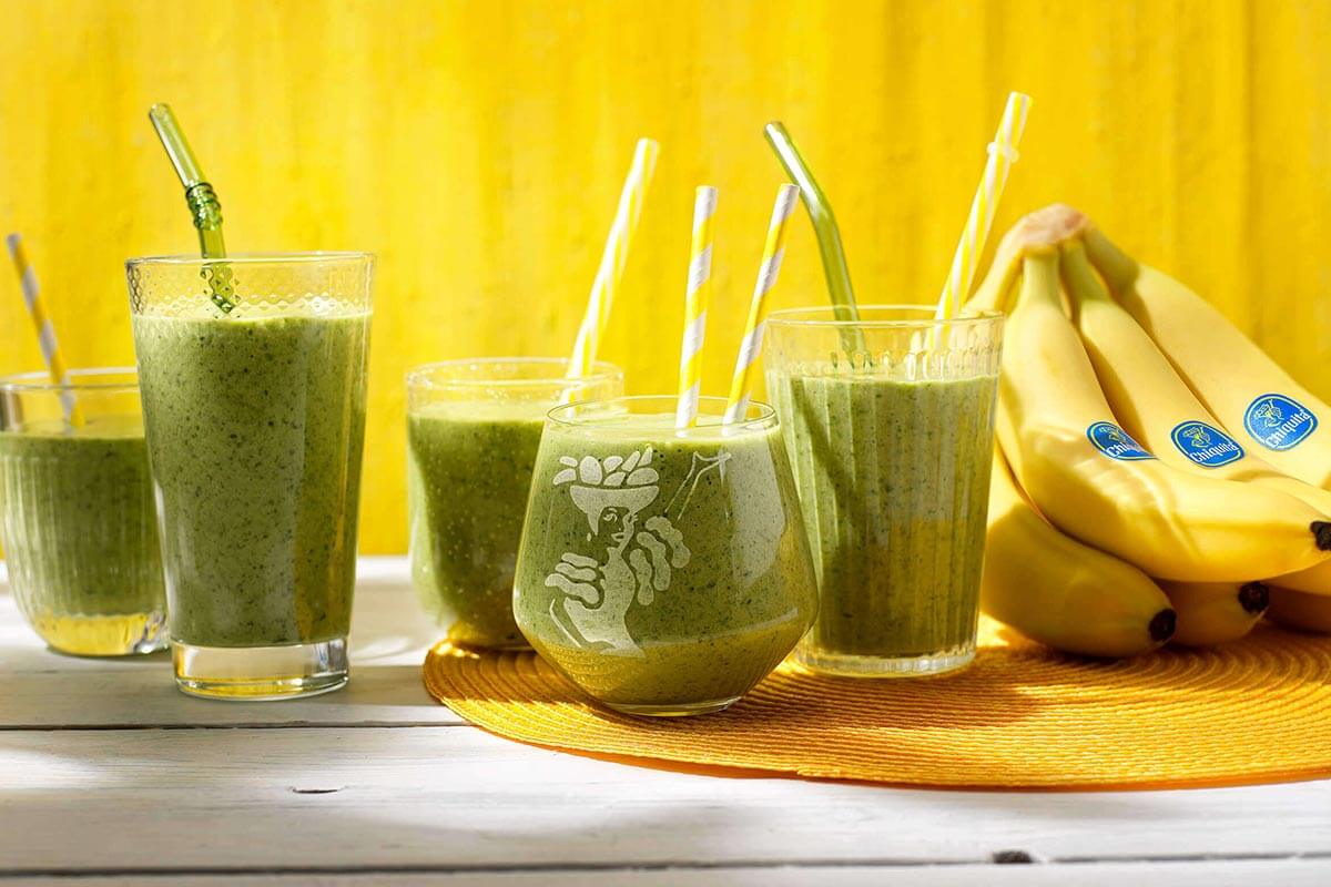 Gesunder Smoothie mit Chiquita Banane und Spinat