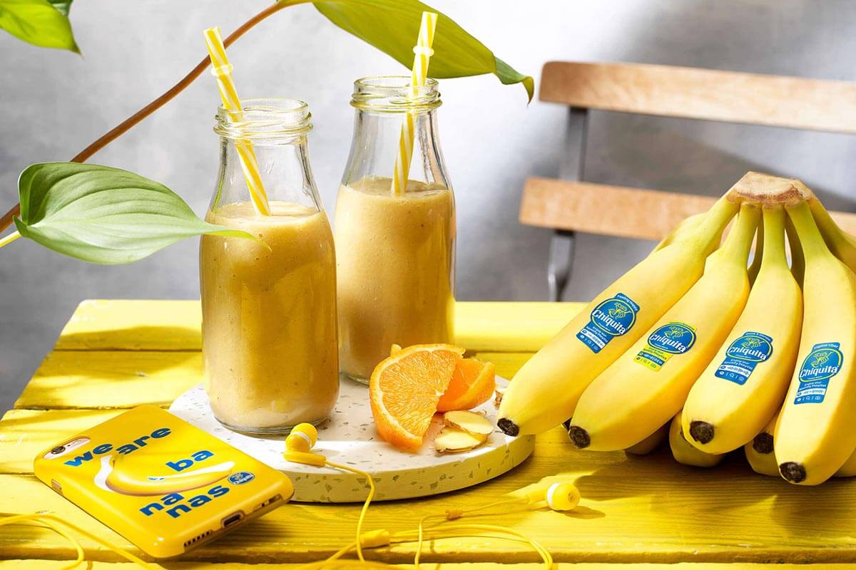 Orange-Chiquita-Bananen-Smoothie mit Ingwer