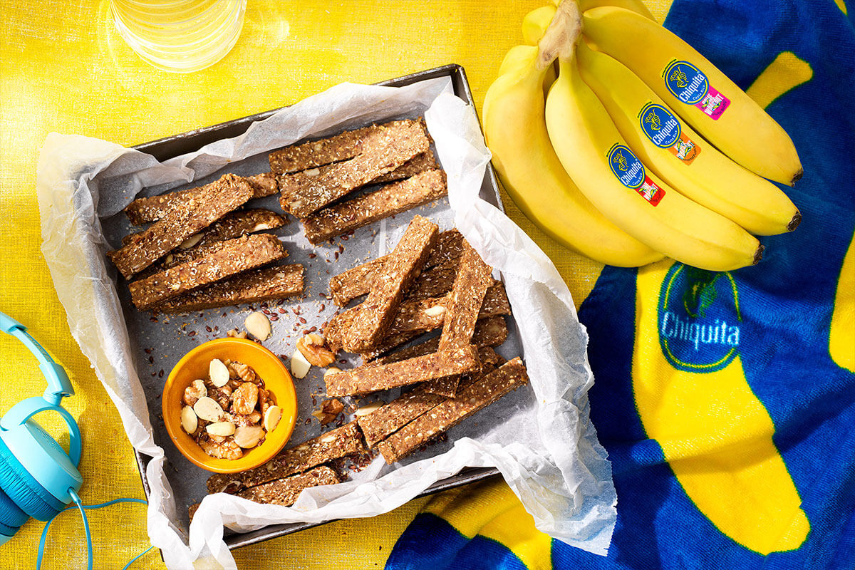 Pre-Workout – Proteinriegel mit Nüssen und Chiquita Banane – ganz ohne Backen