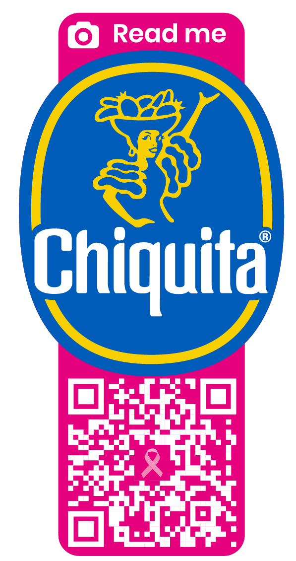 Pink Sticker Chiquita 2020 QR Code Brustkrebs Aufmerksamkeit