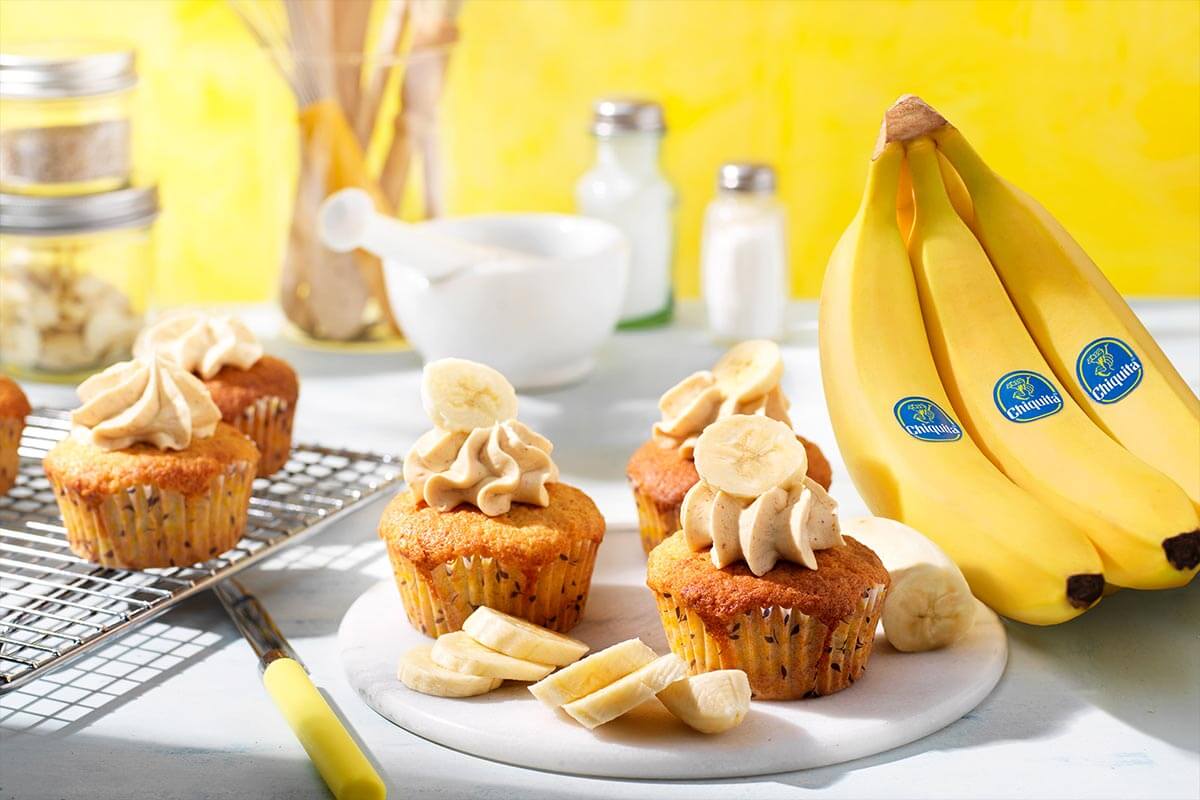 Cupcakes mit Chiquita Bananen und Erdnussbutter