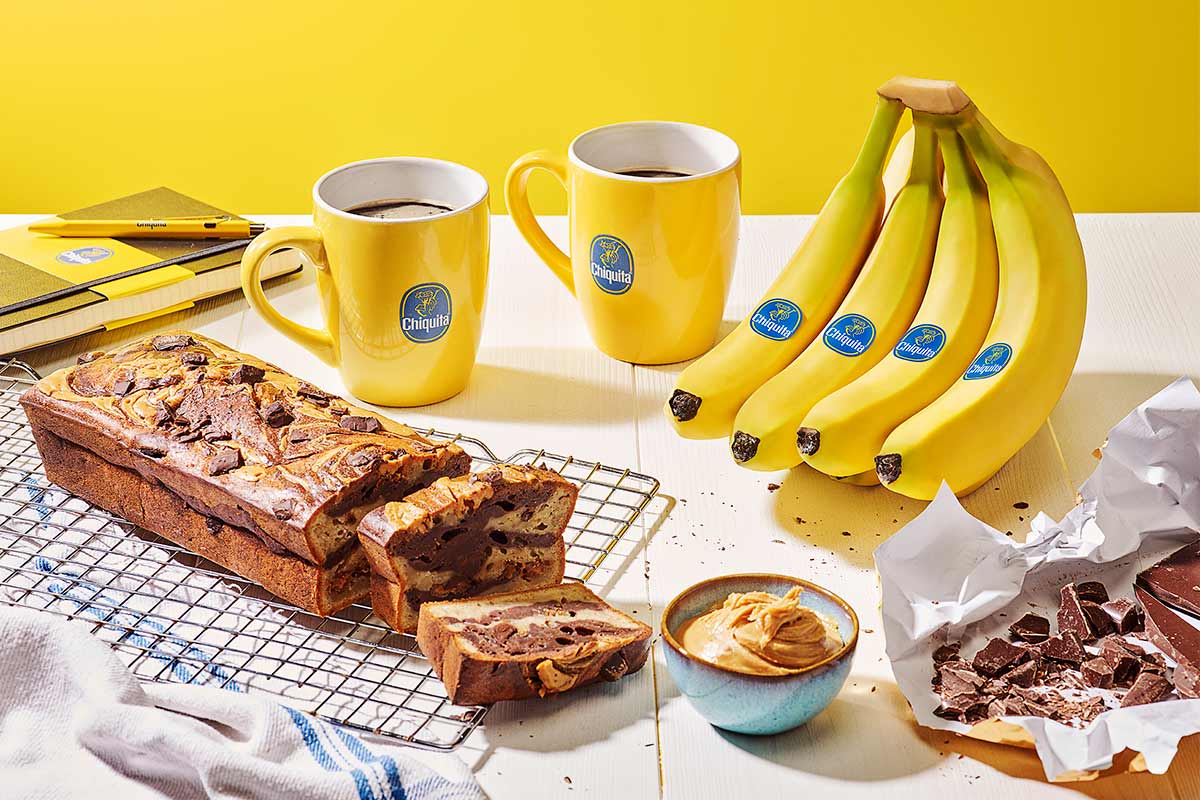 Schokoladen-Chiquita-Bananenbrot mit Erdnussbutter
