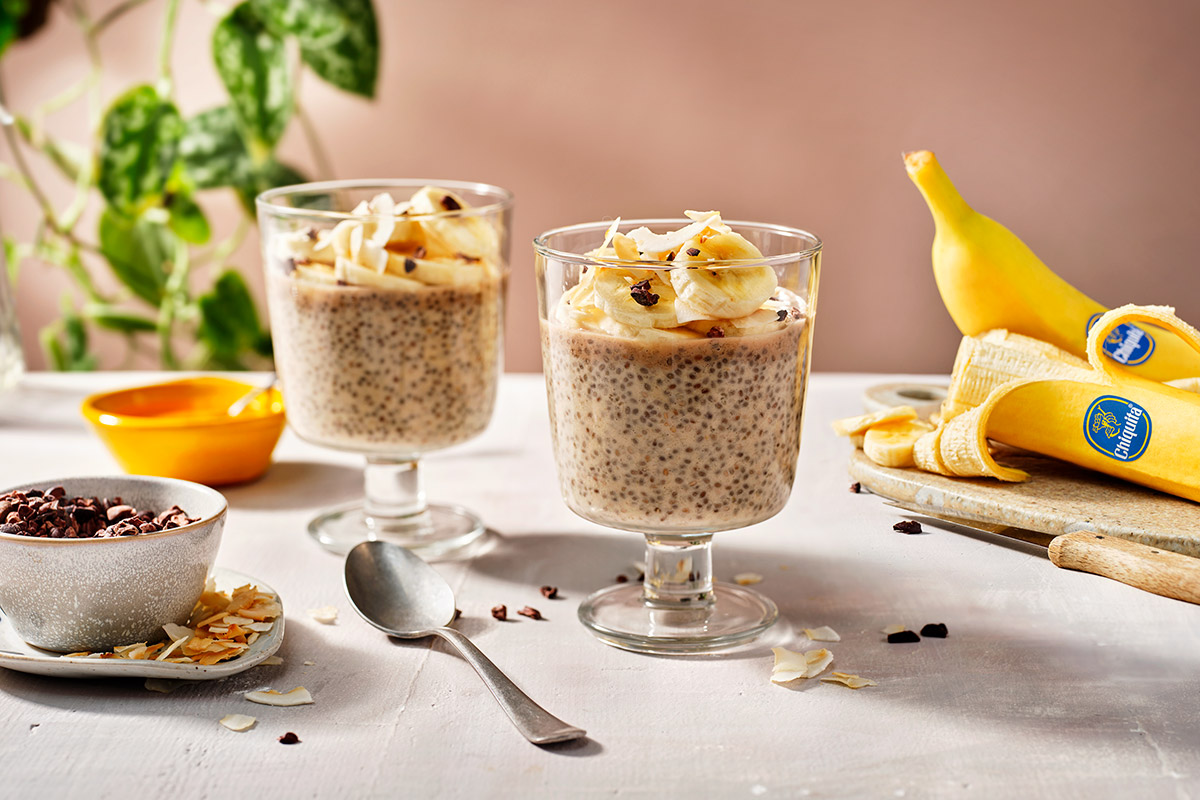 Milchfreier Bananen-Chia-Pudding