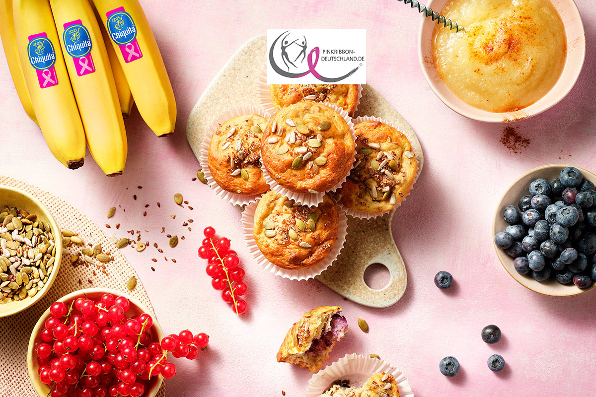 Frühstücksmuffins mit Chiquita Bananen und Heidelbeeren