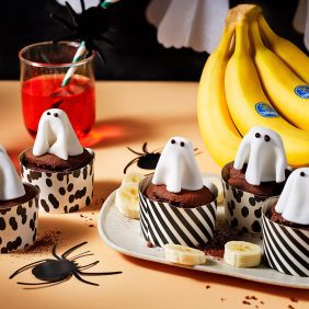 Gruselige Bananen-Cupcakes für Halloween