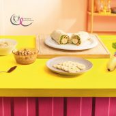 Vollkorn-Wrap mit Chiquita Banane, Hummus und Knusprigen Kichererbsen